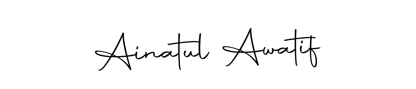 You should practise on your own different ways (Autography-DOLnW) to write your name (Ainatul Awatif) in signature. don't let someone else do it for you. Ainatul Awatif signature style 10 images and pictures png