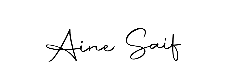 How to make Aine Saif name signature. Use Autography-DOLnW style for creating short signs online. This is the latest handwritten sign. Aine Saif signature style 10 images and pictures png