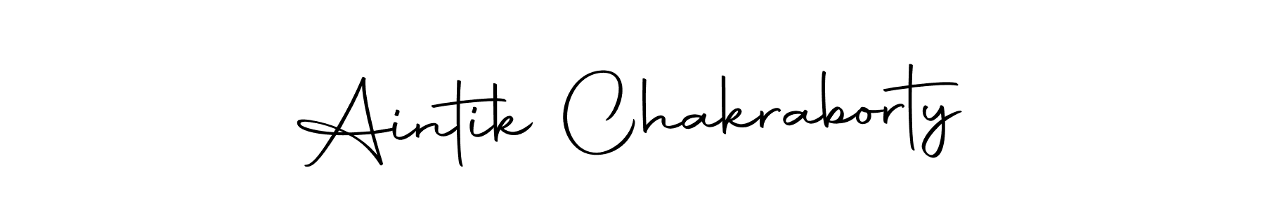 How to make Aintik Chakraborty name signature. Use Autography-DOLnW style for creating short signs online. This is the latest handwritten sign. Aintik Chakraborty signature style 10 images and pictures png