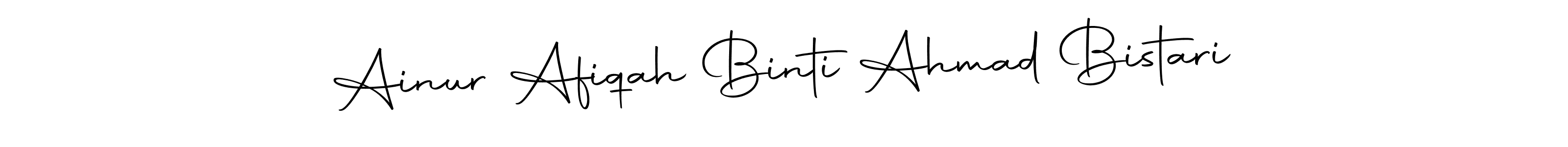 Make a beautiful signature design for name Ainur Afiqah Binti Ahmad Bistari. With this signature (Autography-DOLnW) style, you can create a handwritten signature for free. Ainur Afiqah Binti Ahmad Bistari signature style 10 images and pictures png