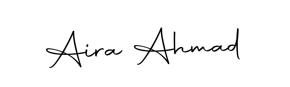 Create a beautiful signature design for name Aira Ahmad. With this signature (Autography-DOLnW) fonts, you can make a handwritten signature for free. Aira Ahmad signature style 10 images and pictures png