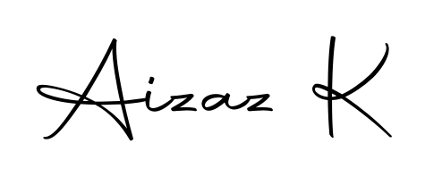 The Autography-DOLnW typeface gives name Aizaz K a refined look. Suitable for certificates, diplomas, and official verification. Aizaz K signature style 10 images and pictures png