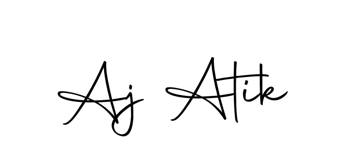 You should practise on your own different ways (Autography-DOLnW) to write your name (Aj Atik) in signature. don't let someone else do it for you. Aj Atik signature style 10 images and pictures png