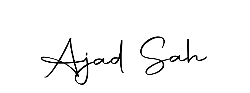 How to make Ajad Sah name signature. Use Autography-DOLnW style for creating short signs online. This is the latest handwritten sign. Ajad Sah signature style 10 images and pictures png