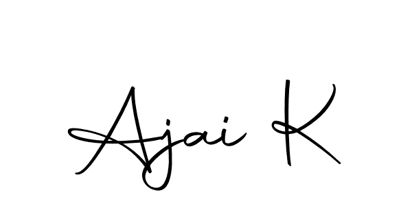 Use a signature maker to create a handwritten signature online. With this signature software, you can design (Autography-DOLnW) your own signature for name Ajai K. Ajai K signature style 10 images and pictures png