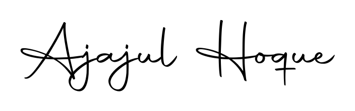 A timeless handwritten aesthetic for Ajajul Hoque. The Autography-DOLnW font gives your signature a handcrafted feel with natural curves. Ajajul Hoque signature style 10 images and pictures png