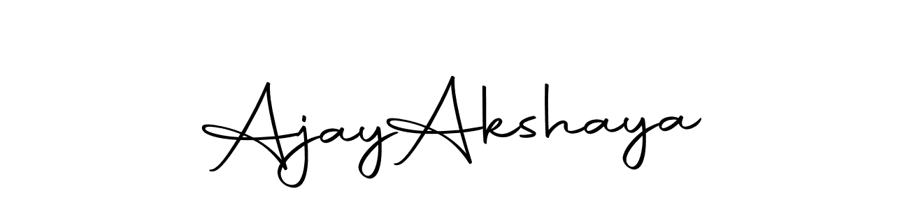 How to make Ajay  Akshaya name signature. Use Autography-DOLnW style for creating short signs online. This is the latest handwritten sign. Ajay  Akshaya signature style 10 images and pictures png