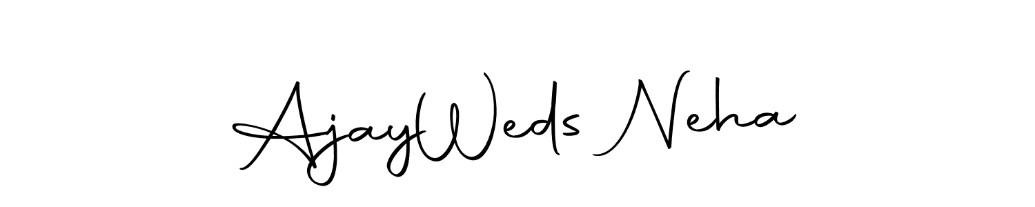 How to make Ajay  Weds Neha name signature. Use Autography-DOLnW style for creating short signs online. This is the latest handwritten sign. Ajay  Weds Neha signature style 10 images and pictures png