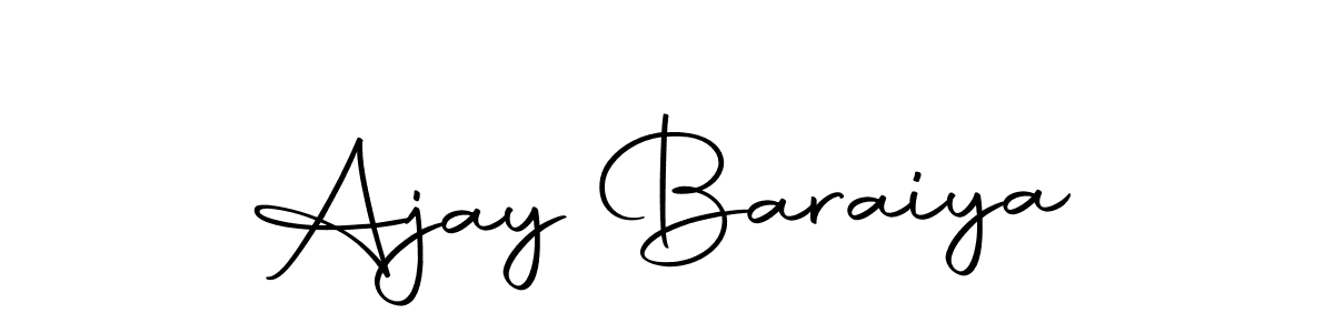How to make Ajay Baraiya name signature. Use Autography-DOLnW style for creating short signs online. This is the latest handwritten sign. Ajay Baraiya signature style 10 images and pictures png