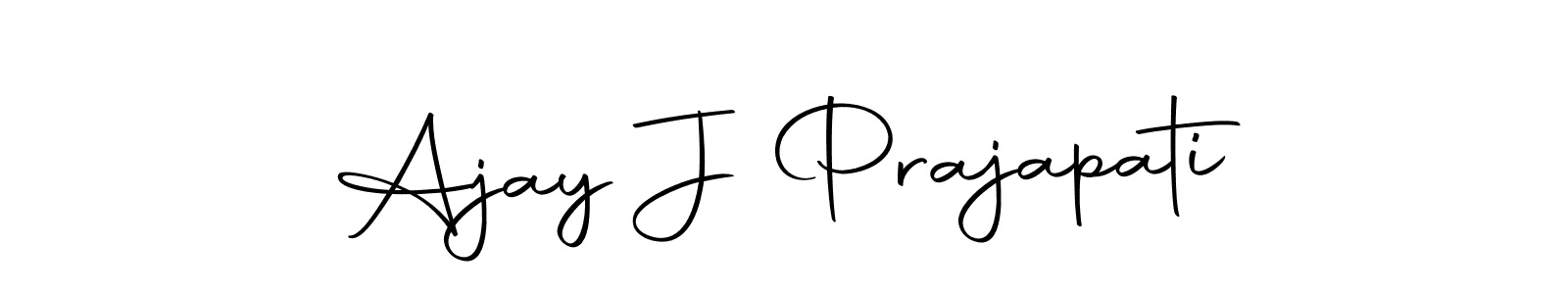 How to make Ajay J Prajapati name signature. Use Autography-DOLnW style for creating short signs online. This is the latest handwritten sign. Ajay J Prajapati signature style 10 images and pictures png