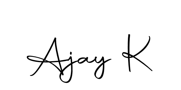 Use a signature maker to create a handwritten signature online. With this signature software, you can design (Autography-DOLnW) your own signature for name Ajay K. Ajay K signature style 10 images and pictures png