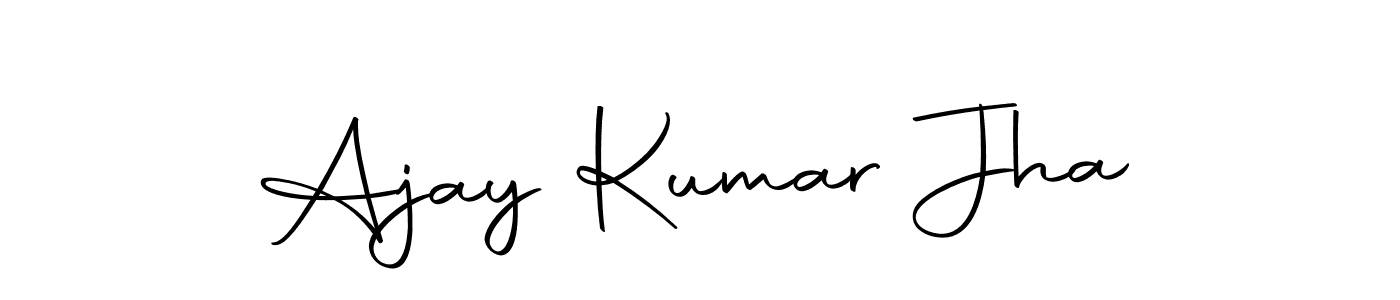 How to make Ajay Kumar Jha name signature. Use Autography-DOLnW style for creating short signs online. This is the latest handwritten sign. Ajay Kumar Jha signature style 10 images and pictures png