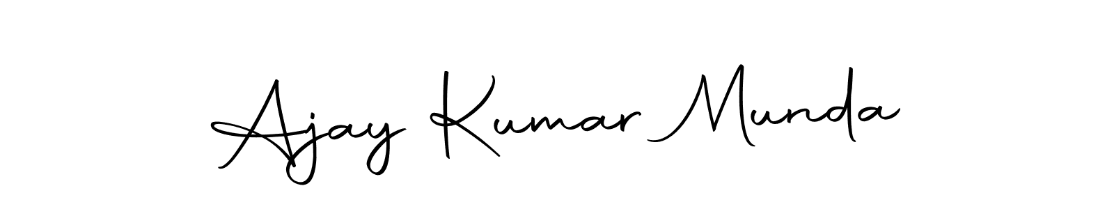 How to make Ajay Kumar Munda name signature. Use Autography-DOLnW style for creating short signs online. This is the latest handwritten sign. Ajay Kumar Munda signature style 10 images and pictures png