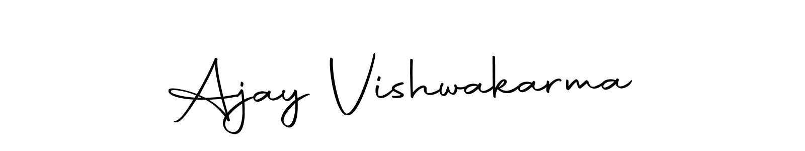 How to make Ajay Vishwakarma name signature. Use Autography-DOLnW style for creating short signs online. This is the latest handwritten sign. Ajay Vishwakarma signature style 10 images and pictures png