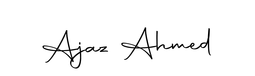 How to make Ajaz Ahmed name signature. Use Autography-DOLnW style for creating short signs online. This is the latest handwritten sign. Ajaz Ahmed signature style 10 images and pictures png