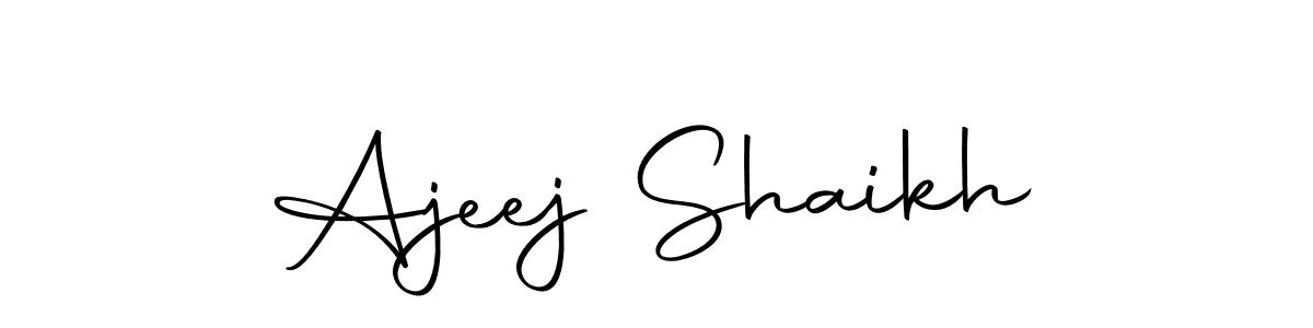 if you are searching for the best signature style for your name Ajeej Shaikh. so please give up your signature search. here we have designed multiple signature styles  using Autography-DOLnW. Ajeej Shaikh signature style 10 images and pictures png