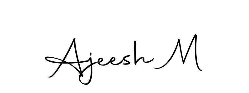 Use a signature maker to create a handwritten signature online. With this signature software, you can design (Autography-DOLnW) your own signature for name Ajeesh M. Ajeesh M signature style 10 images and pictures png