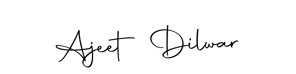 How to make Ajeet Dilwar name signature. Use Autography-DOLnW style for creating short signs online. This is the latest handwritten sign. Ajeet Dilwar signature style 10 images and pictures png