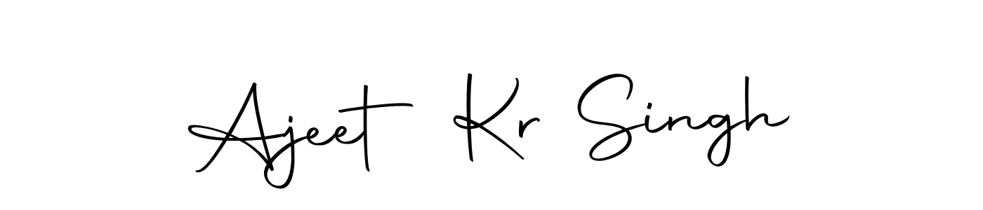 How to make Ajeet Kr Singh name signature. Use Autography-DOLnW style for creating short signs online. This is the latest handwritten sign. Ajeet Kr Singh signature style 10 images and pictures png