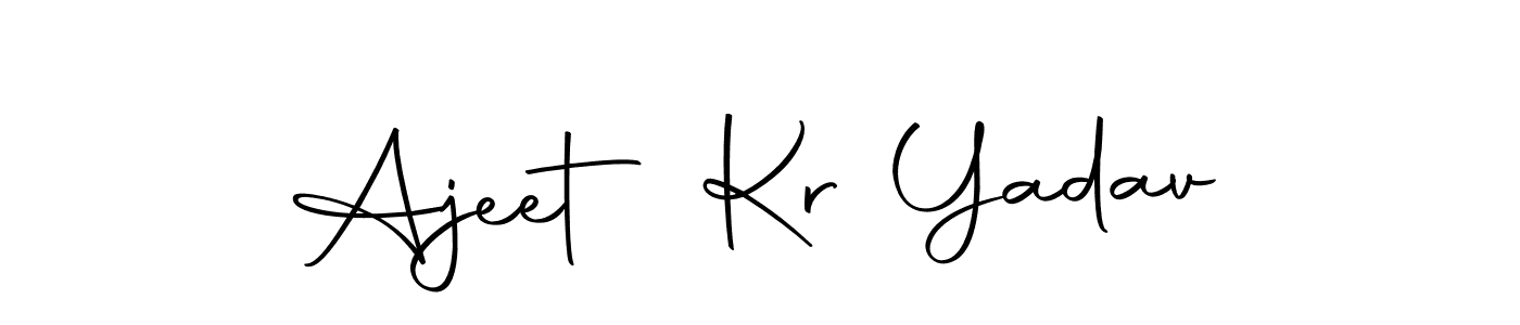 How to make Ajeet Kr Yadav name signature. Use Autography-DOLnW style for creating short signs online. This is the latest handwritten sign. Ajeet Kr Yadav signature style 10 images and pictures png