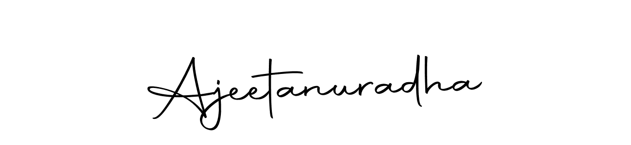 How to make Ajeetanuradha name signature. Use Autography-DOLnW style for creating short signs online. This is the latest handwritten sign. Ajeetanuradha signature style 10 images and pictures png