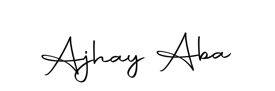 You should practise on your own different ways (Autography-DOLnW) to write your name (Ajhay Aba) in signature. don't let someone else do it for you. Ajhay Aba signature style 10 images and pictures png