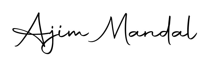 Get an exclusive digital autograph for Ajim Mandal. The Autography-DOLnW typeface captures the charm of real penmanship on paper. Ajim Mandal signature style 10 images and pictures png
