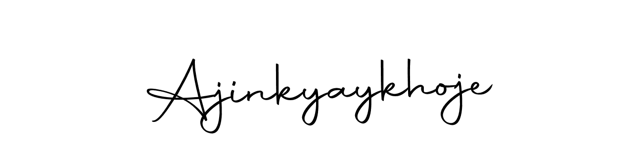 You can use this online signature creator to create a handwritten signature for the name Ajinkyaykhoje. This is the best online autograph maker. Ajinkyaykhoje signature style 10 images and pictures png