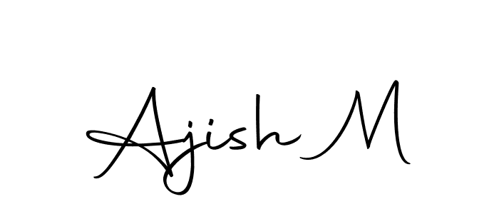 How to make Ajish M signature? Autography-DOLnW is a professional autograph style. Create handwritten signature for Ajish M name. Ajish M signature style 10 images and pictures png