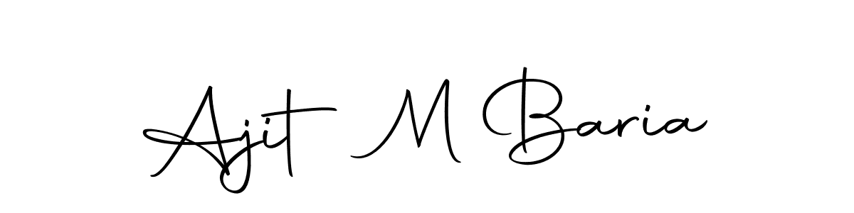 Create a beautiful signature design for name Ajit M Baria. With this signature (Autography-DOLnW) fonts, you can make a handwritten signature for free. Ajit M Baria signature style 10 images and pictures png