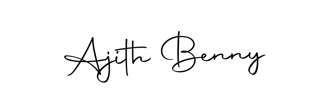 How to make Ajith Benny name signature. Use Autography-DOLnW style for creating short signs online. This is the latest handwritten sign. Ajith Benny signature style 10 images and pictures png