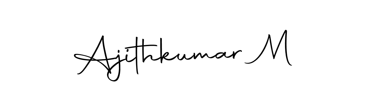 Use a signature maker to create a handwritten signature online. With this signature software, you can design (Autography-DOLnW) your own signature for name Ajithkumar M. Ajithkumar M signature style 10 images and pictures png