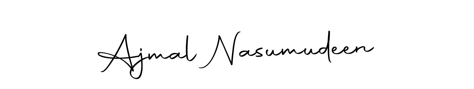 How to make Ajmal Nasumudeen name signature. Use Autography-DOLnW style for creating short signs online. This is the latest handwritten sign. Ajmal Nasumudeen signature style 10 images and pictures png
