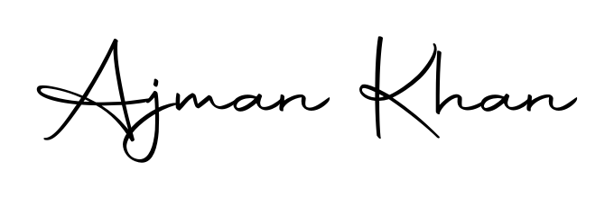 Create your official email sign-off with Ajman Khan name in Autography-DOLnW style. Crisp, clean, and perfectly legible across all screens. Ajman Khan signature style 10 images and pictures png