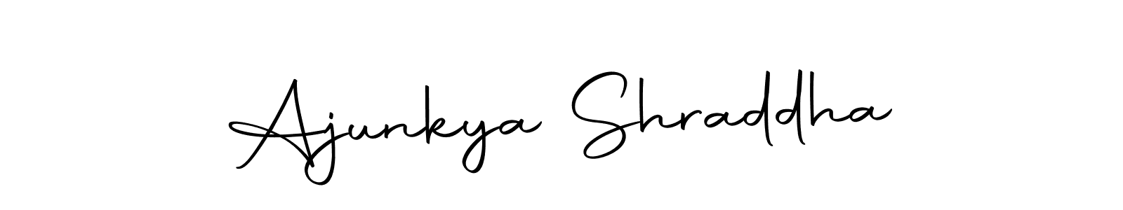 How to make Ajunkya Shraddha name signature. Use Autography-DOLnW style for creating short signs online. This is the latest handwritten sign. Ajunkya Shraddha signature style 10 images and pictures png
