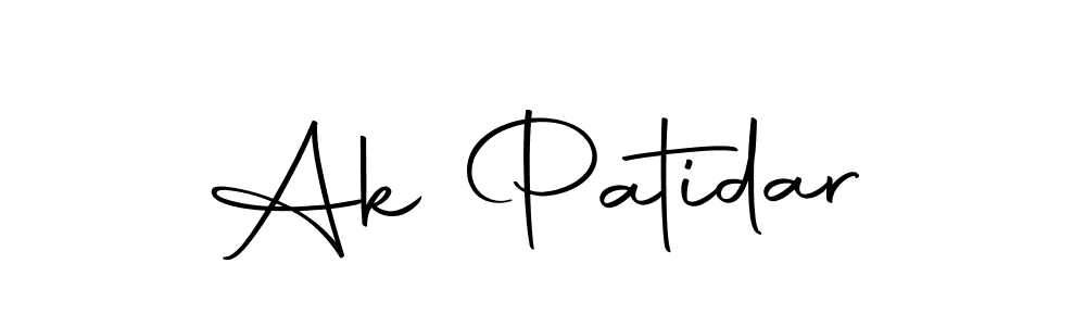 Create a beautiful signature design for name Ak Patidar. With this signature (Autography-DOLnW) fonts, you can make a handwritten signature for free. Ak Patidar signature style 10 images and pictures png