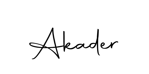 Use a signature maker to create a handwritten signature online. With this signature software, you can design (Autography-DOLnW) your own signature for name Akader. Akader signature style 10 images and pictures png