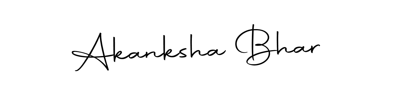 How to make Akanksha Bhar name signature. Use Autography-DOLnW style for creating short signs online. This is the latest handwritten sign. Akanksha Bhar signature style 10 images and pictures png