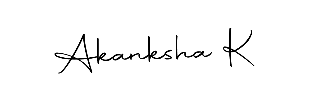 Make a short Akanksha K signature style. Manage your documents anywhere anytime using Autography-DOLnW. Create and add eSignatures, submit forms, share and send files easily. Akanksha K signature style 10 images and pictures png