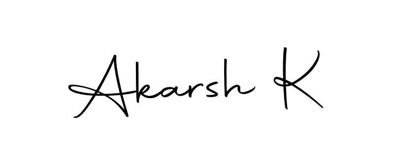 Create a beautiful signature design for name Akarsh K. With this signature (Autography-DOLnW) fonts, you can make a handwritten signature for free. Akarsh K signature style 10 images and pictures png