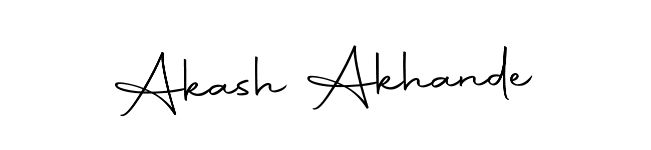 You can use this online signature creator to create a handwritten signature for the name Akash Akhande. This is the best online autograph maker. Akash Akhande signature style 10 images and pictures png