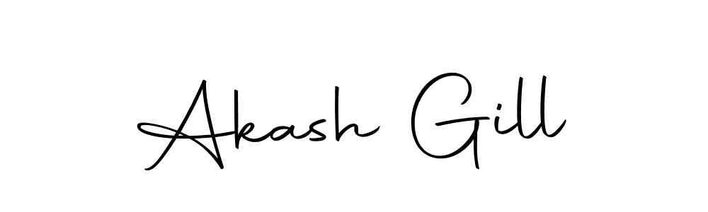 Design your own signature with our free online signature maker. With this signature software, you can create a handwritten (Autography-DOLnW) signature for name Akash Gill. Akash Gill signature style 10 images and pictures png