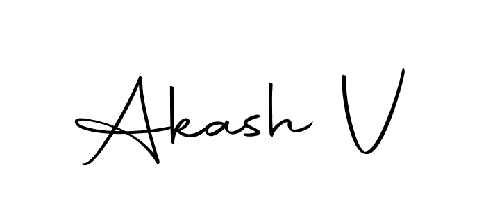 Create a beautiful signature design for name Akash V. With this signature (Autography-DOLnW) fonts, you can make a handwritten signature for free. Akash V signature style 10 images and pictures png