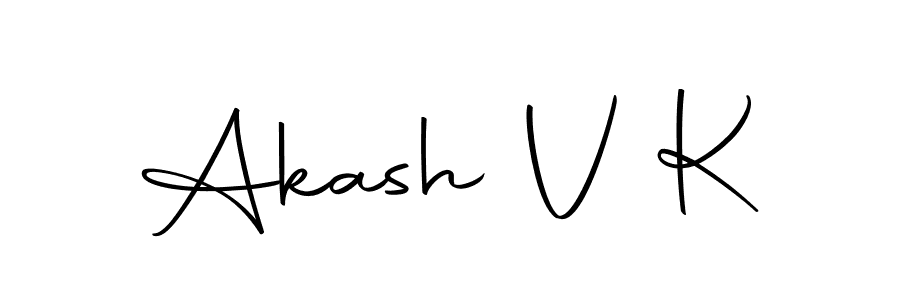 How to make Akash V K name signature. Use Autography-DOLnW style for creating short signs online. This is the latest handwritten sign. Akash V K signature style 10 images and pictures png
