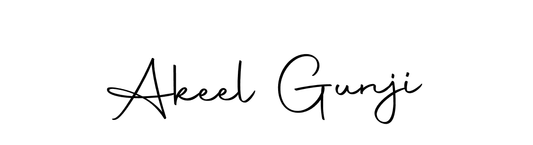How to make Akeel Gunji name signature. Use Autography-DOLnW style for creating short signs online. This is the latest handwritten sign. Akeel Gunji signature style 10 images and pictures png