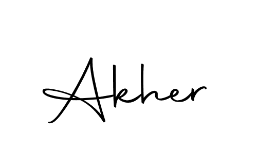You should practise on your own different ways (Autography-DOLnW) to write your name (Akher) in signature. don't let someone else do it for you. Akher signature style 10 images and pictures png