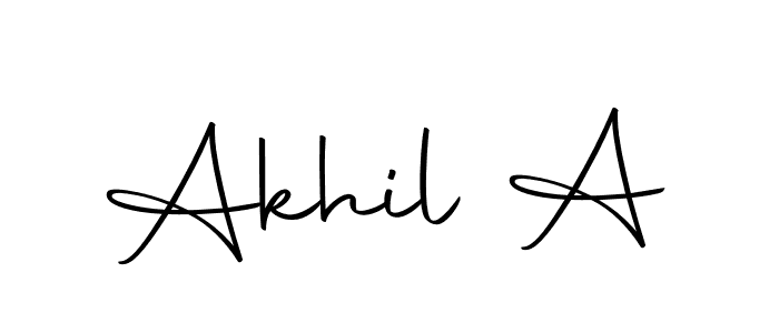 You can use this online signature creator to create a handwritten signature for the name Akhil A. This is the best online autograph maker. Akhil A signature style 10 images and pictures png