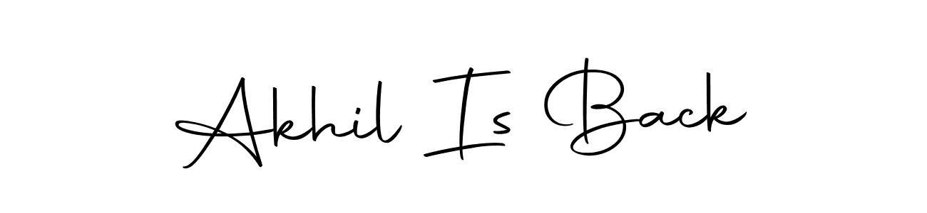 Make a short Akhil Is Back signature style. Manage your documents anywhere anytime using Autography-DOLnW. Create and add eSignatures, submit forms, share and send files easily. Akhil Is Back signature style 10 images and pictures png