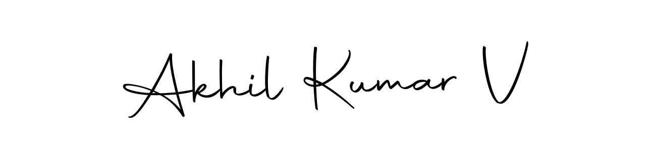 You should practise on your own different ways (Autography-DOLnW) to write your name (Akhil Kumar V) in signature. don't let someone else do it for you. Akhil Kumar V signature style 10 images and pictures png