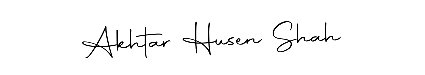 How to make Akhtar Husen Shah name signature. Use Autography-DOLnW style for creating short signs online. This is the latest handwritten sign. Akhtar Husen Shah signature style 10 images and pictures png